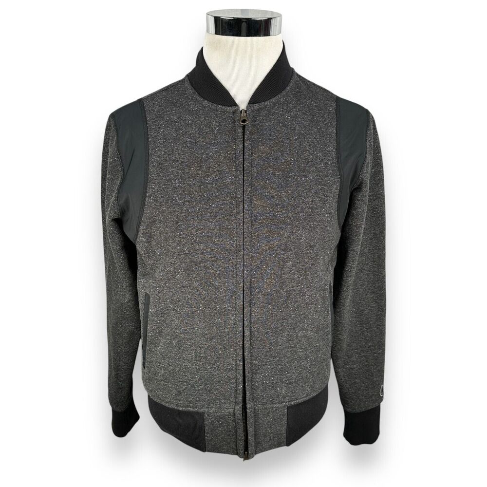 Todd Snyder x Champion Collab Bomber Jacket Men's Medium Gray Black Zip Cotton
